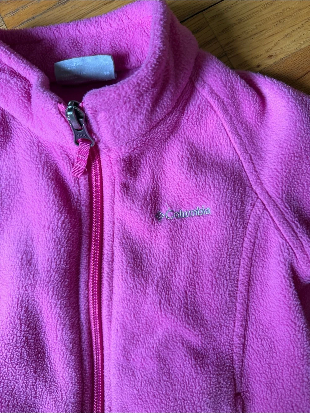 Columbia Bright Pink Full-Zip Fleece Jacket